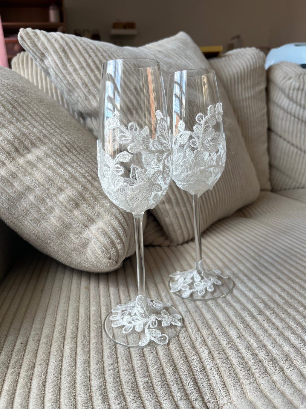 Flûtes PENELOPE – Dentelle blanche