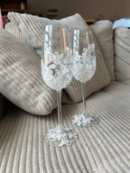 Flûtes PENELOPE – Dentelle blanche