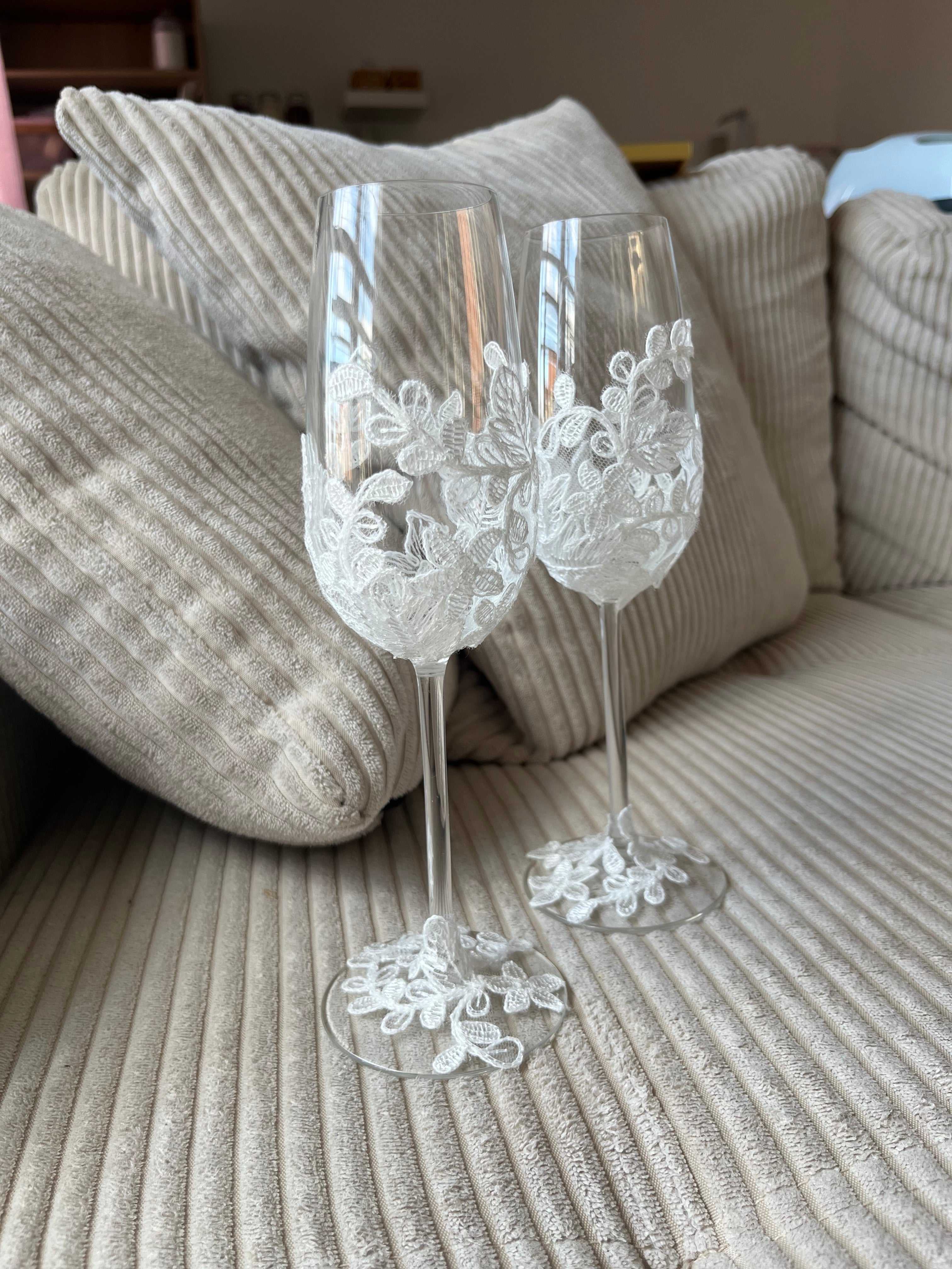 Flûtes PENELOPE – Dentelle blanche