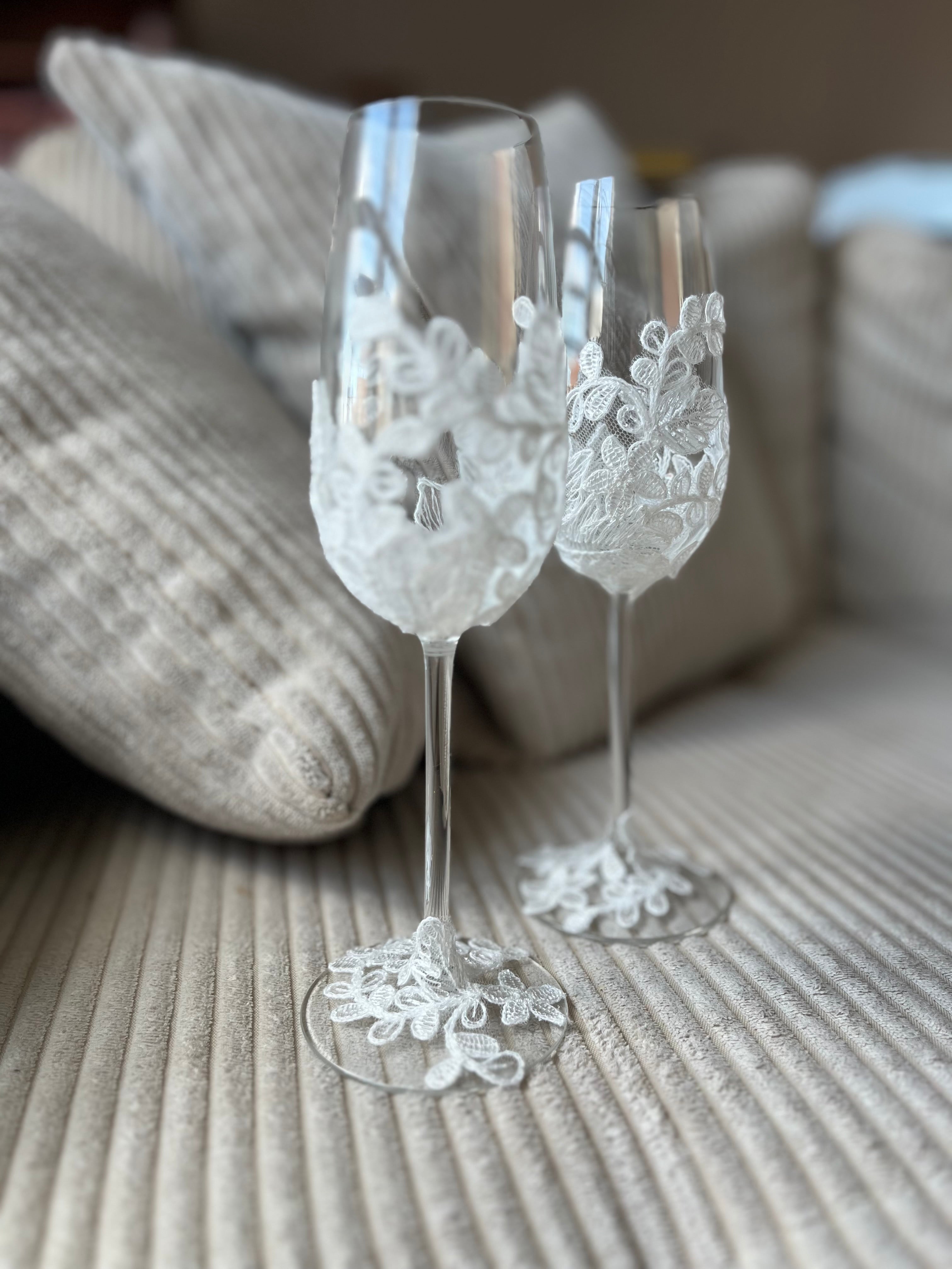 Flûtes PENELOPE – Dentelle blanche