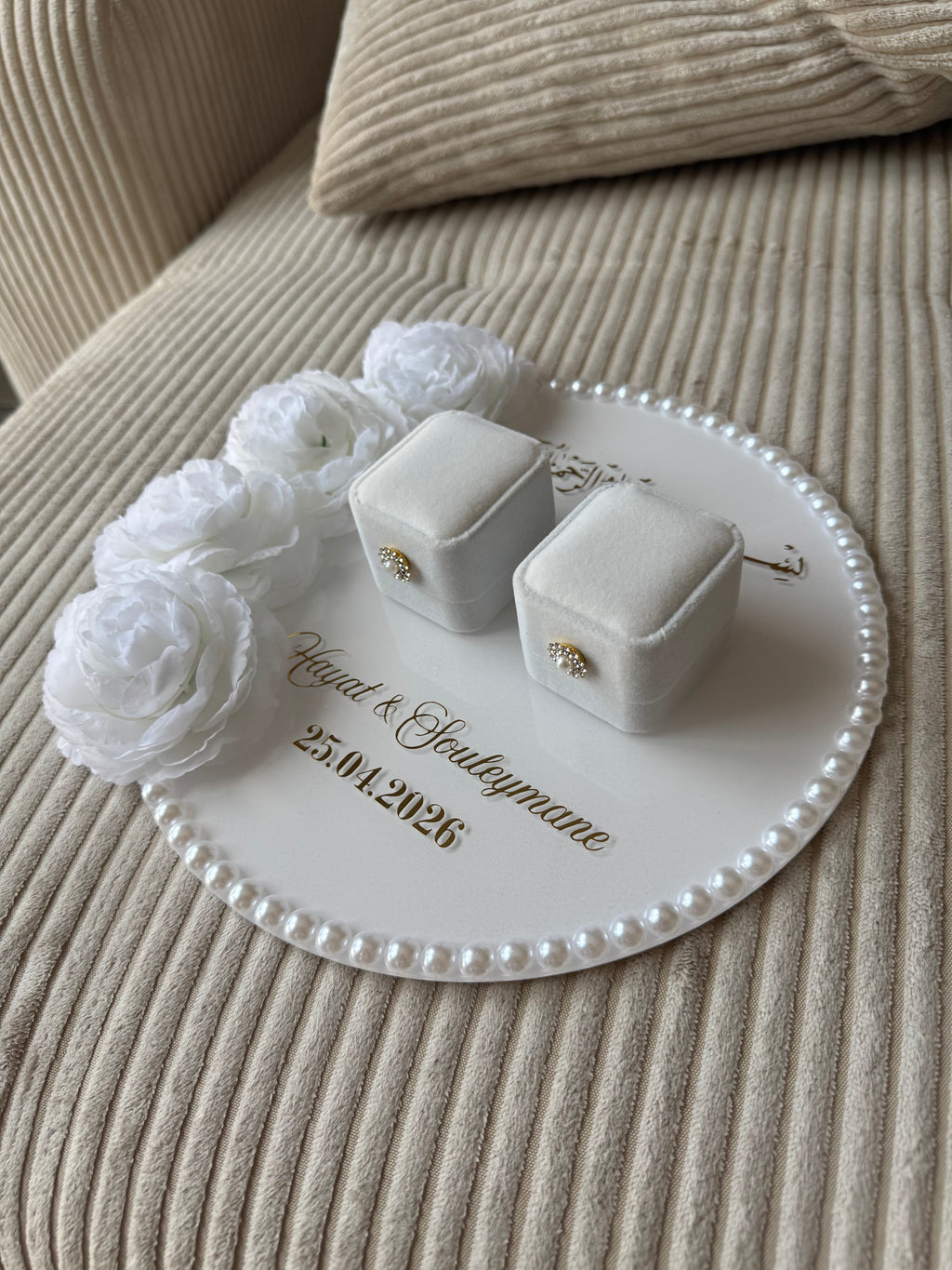 LYS – Porte alliances perlé floral