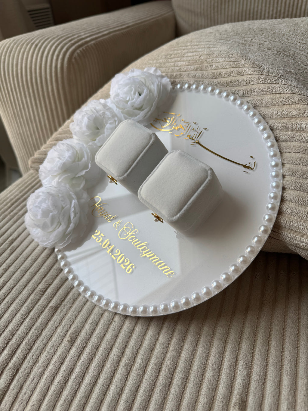 LYS – Porte alliances perlé floral