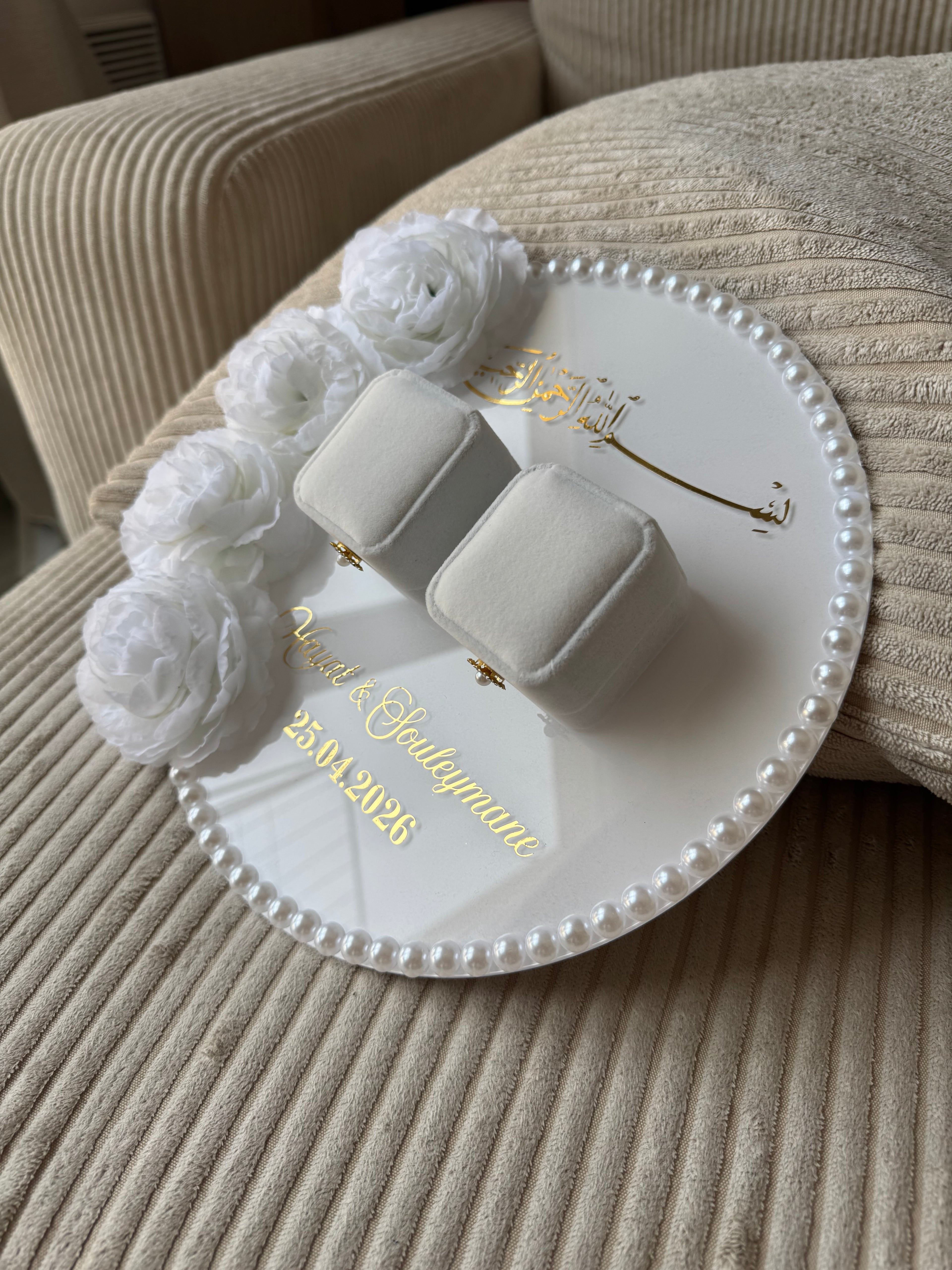 LYS – Porte alliances perlé floral
