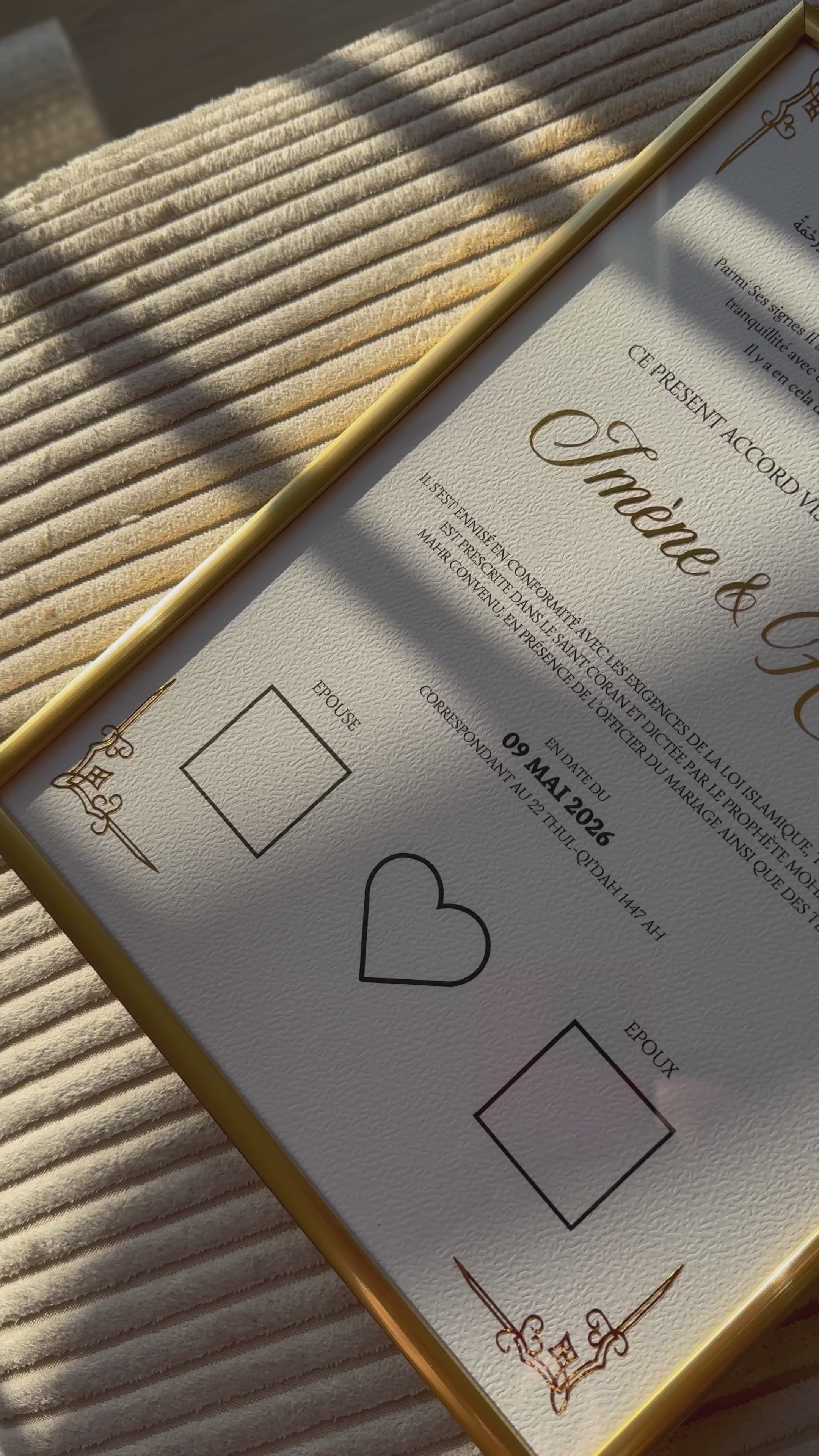 QADR - Certificat d'union avec empreintes
