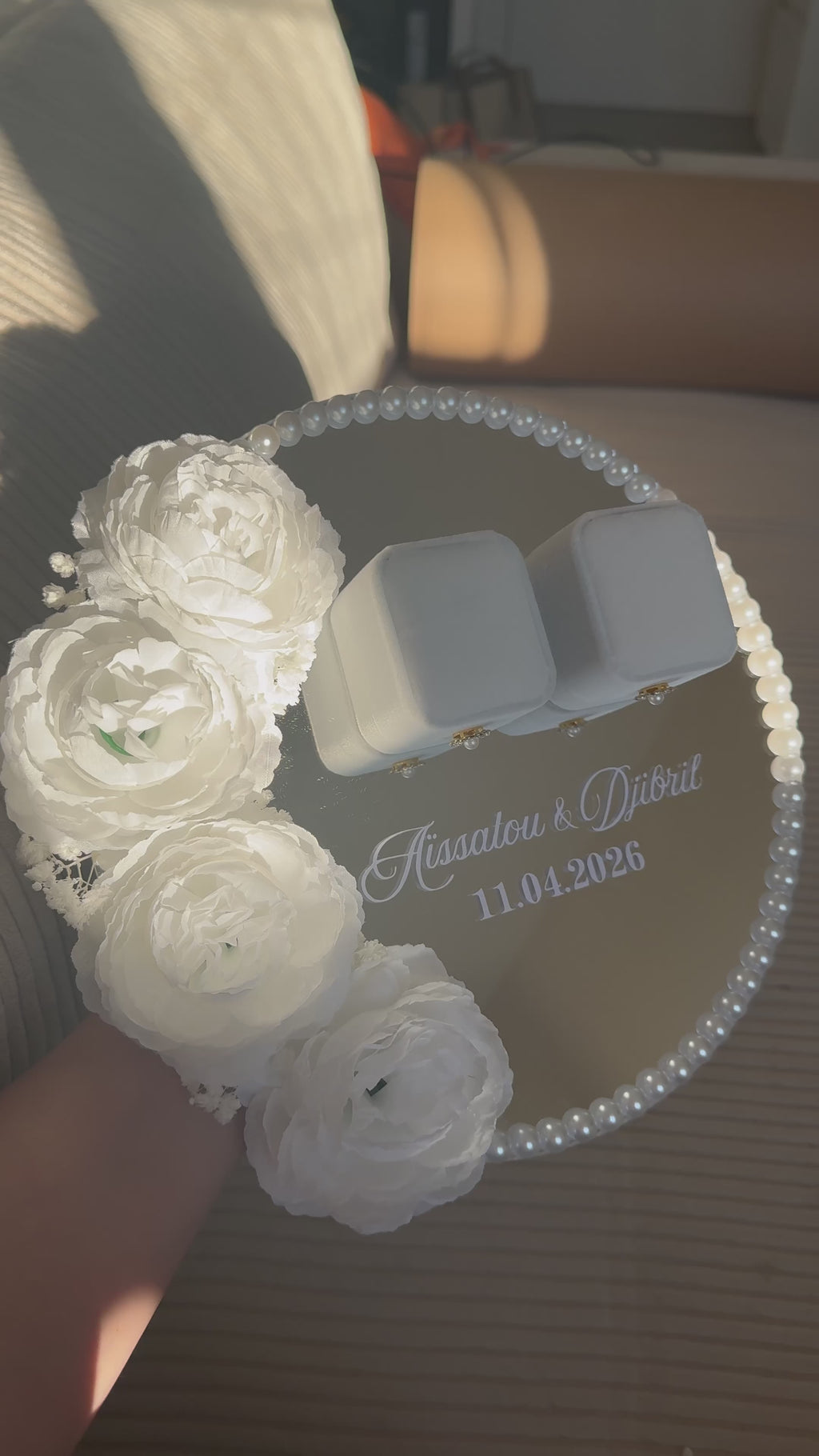 FLORA - Porte alliances miroir floral