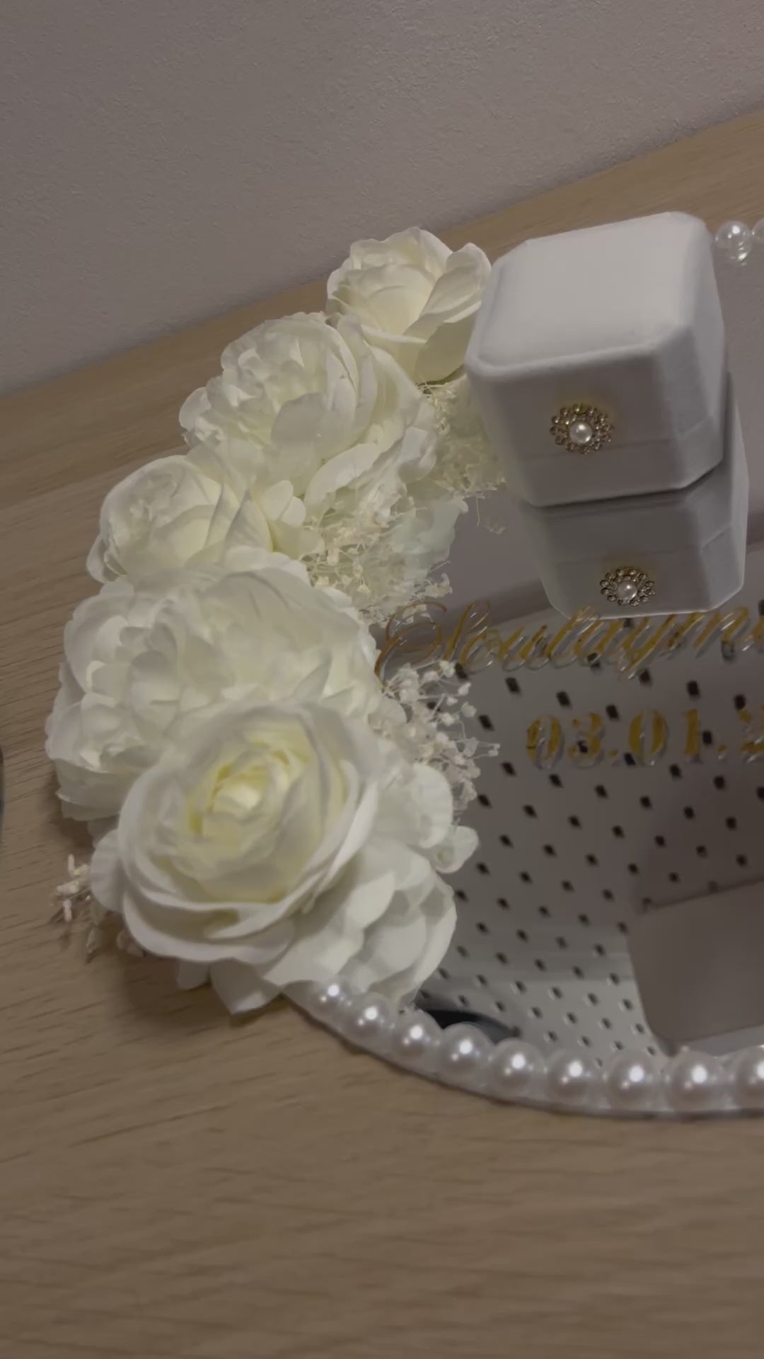 FLORA - Porte alliances miroir floral