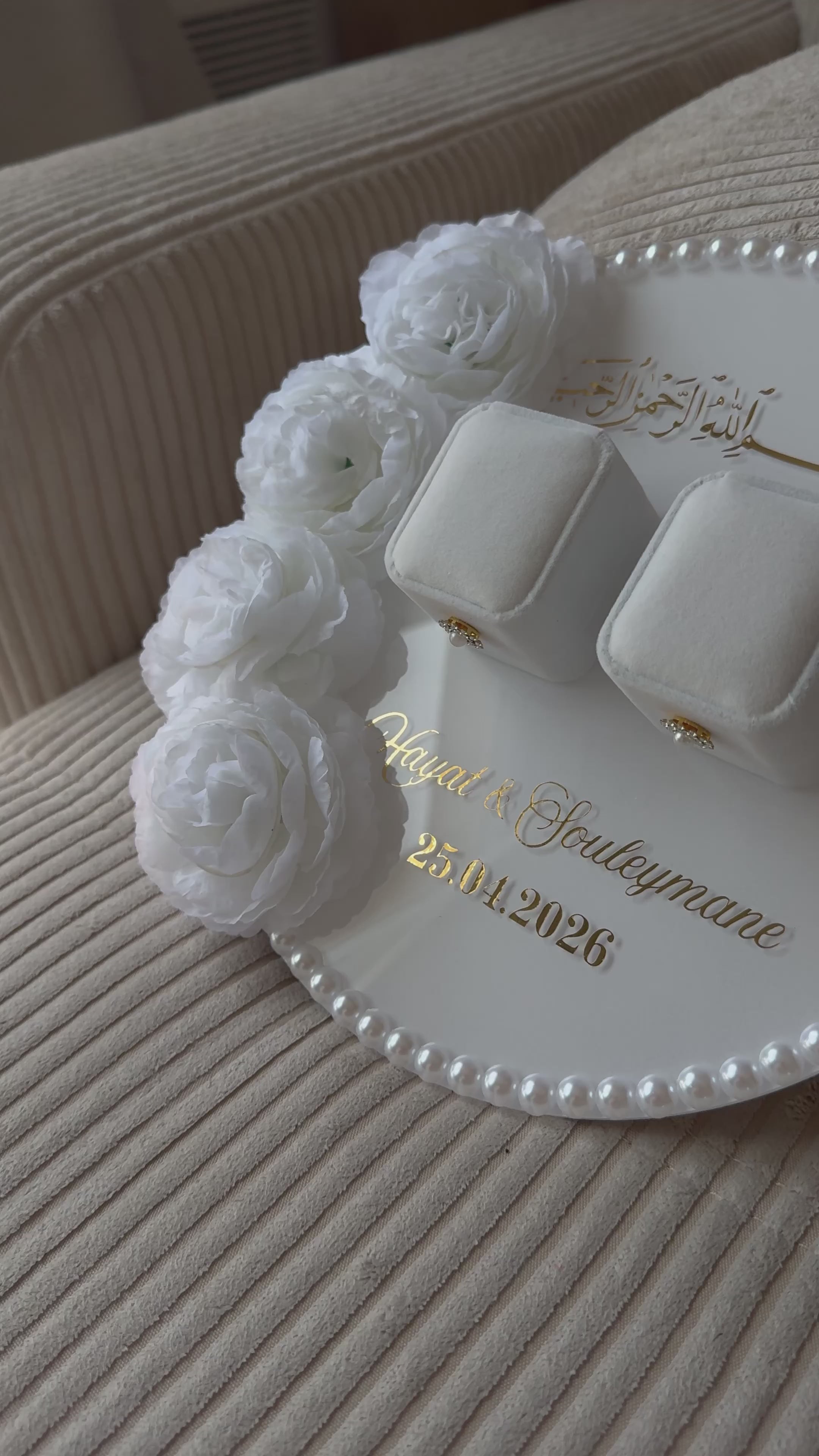 LYS – Porte alliances perlé floral